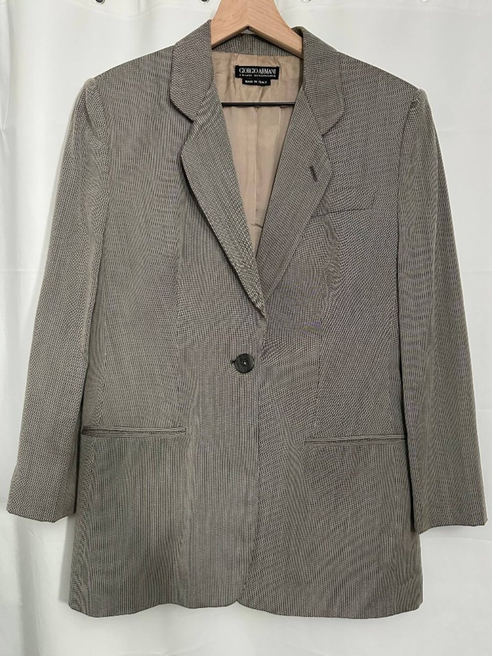 Giorgio Armani Grey Striped Pantsuit, Women's Size M (US 8, IT 44)